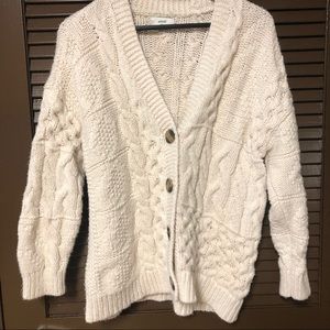 Aerie Oversized Cable Cardigan in Natural
